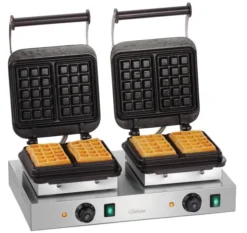 Appareil à Gaufre Double Bruxelles - 60 x 100 mm - (H)32 mm - Bartscher