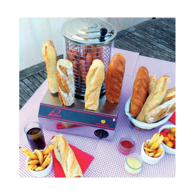 Appareil à Hot-Dog Chauffe-Saucisses Et 4 Plots - Sofraca