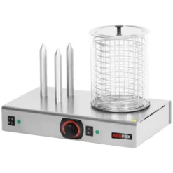 Appareil à Hot-Dog 3 plots - Panier - Manchon Verre - HD 03 NK - Redfox