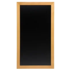 Ardoise bois - long - finition teck laqué - kit d'accroche murale inclus - 56x100cm - Securit