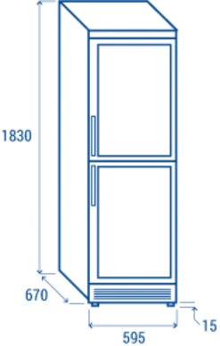 Armoire à Boissons Pro Porte Vitrée à 2 Battants - 350 Litres - Cool Head