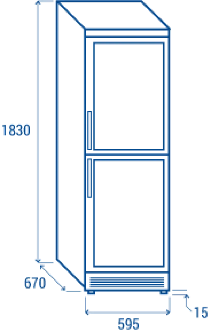 Armoire à Boissons Pro Porte Vitrée à 2 Battants - 350 Litres - Cool Head