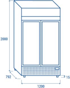 Armoire à Boissons Réfrigérée Vitrée 1082 L - 2 Portes Battantes - Cool Head