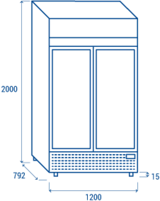 Armoire à Boissons Réfrigérée Vitrée 1082 L - 2 Portes Battantes - Cool Head
