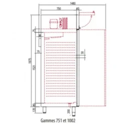 Armoire Positive Inox GN 2/1 Côtés Emboutis 645 Litres - Coreco