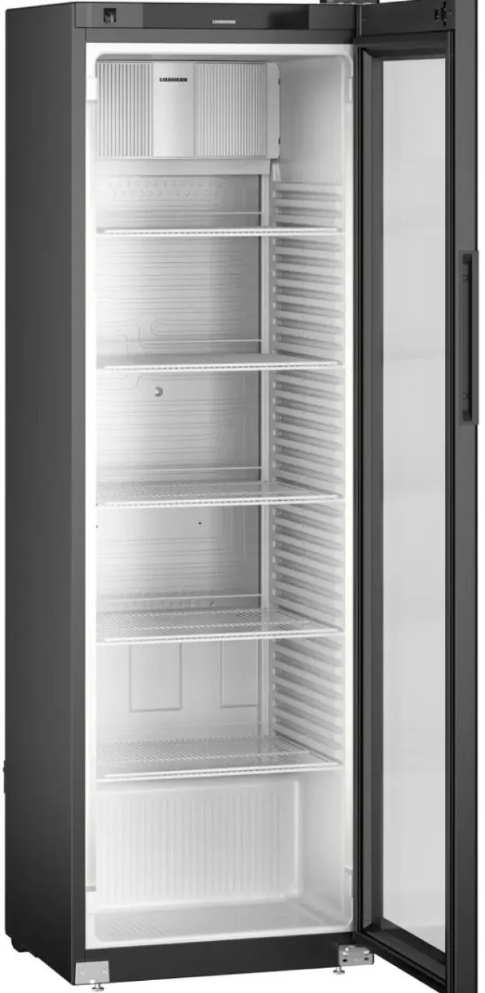 Armoire positive noire porte vitrée 400 litres - Liebherr