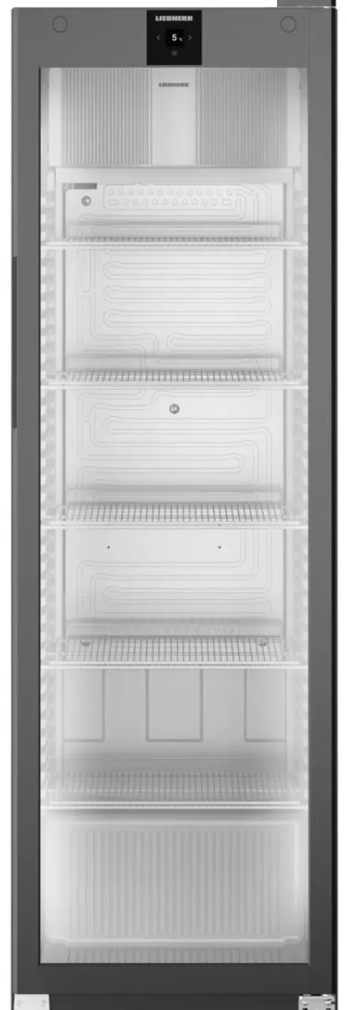 Armoire positive noire porte vitrée 400 litres - Liebherr