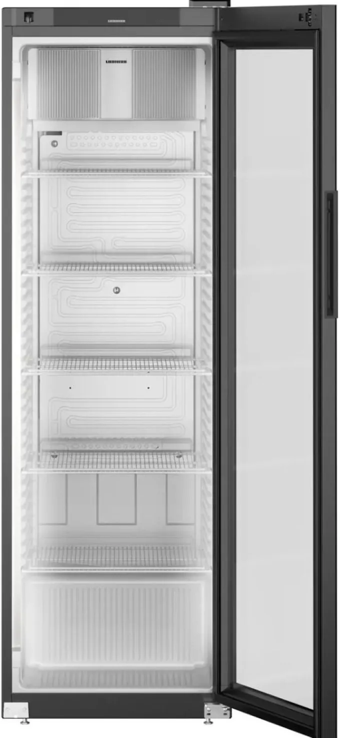 Armoire positive noire porte vitrée 400 litres - Liebherr