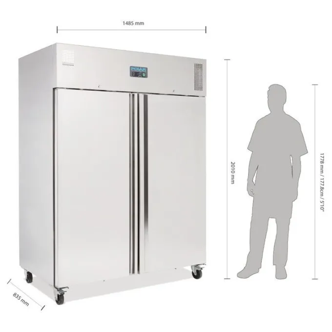 Armoire Positive 2 Portes Froid Ventilé - 1300 L - Polar