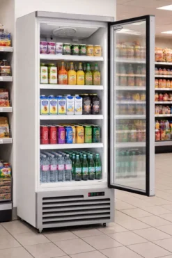 Armoire Réfrigérée Positive Grise Vitrée 600 L - Combisteel