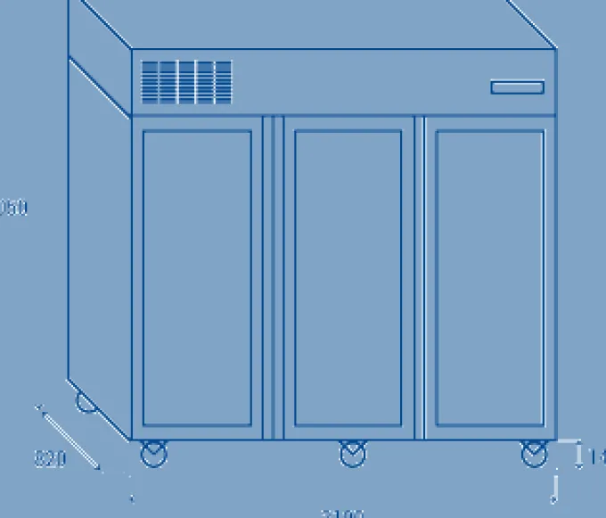 Armoire Réfrigérée Positive Inox GN 2/1 - 3 Portes Vitrées - Cool Head