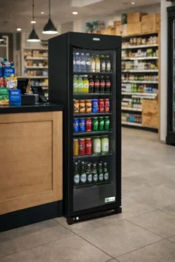 Armoire Réfrigérée Positive Noire avec Porte Vitrée - 382 L - AFI Collin Lucy