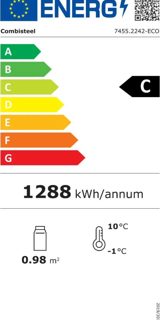 Armoire Réfrigérée Positive Noire Porte en Verre - 600 L - Combisteel