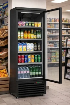 Armoire Réfrigérée Positive Noire Porte en Verre - 600 L - Combisteel