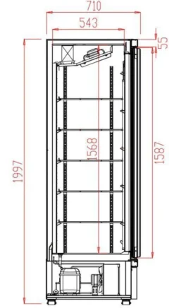 Armoire Réfrigérée Positive Noire Porte en Verre - 600 L - Combisteel