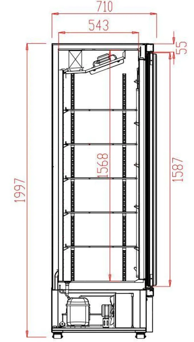 Armoire Réfrigérée Positive Noire Porte en Verre - 600 L - Combisteel