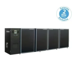 Arrière-bar - profondeur 700 - groupe logé - 4 moyennes portes pleines - 814 litres - inox - Unifrigor