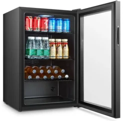 Arrière Bar Réfrigéré Vitré Noir - 115 Litres - Combisteel