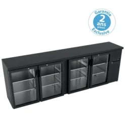 Arrière Bar Skinplate 698 litres - Groupe Logé - 4 Portes Vitrées - Unifrigor