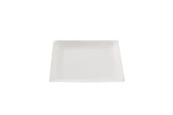 Assiette carrée blanche en canne à sucre 16 x 16 cm - 800 unités - Betik