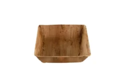 Assiette carrée creuse en feuille de palmier 17 x 17 cm - 100 unités - Betik