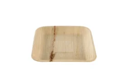Assiette carrée en feuille de palmier 20 x 20 cm - 100 unités - Betik