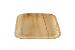Assiette carrée en feuille de palmier 24 x 24 cm - 100 unités - Betik