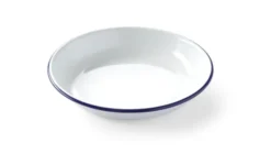 Assiette creuse blanche liseré bleu Ø220 mm - Hendi