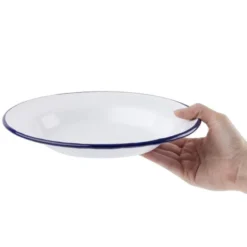 Assiette Creuse en Acier Emaillé 245 mm - Lot de 6 - Olympia