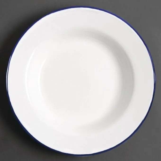 Assiette Creuse en Acier Emaillé 245 mm - Lot de 6 - Olympia