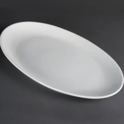 Assiette Creuse Ovale en Porcelaine Blanche 500 x 290 mm - Olympia