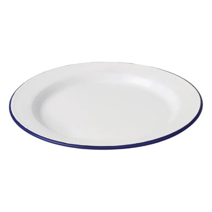 Assiette Plate Acier Émaillé - 300 mm - Lot de 6 - Olympia