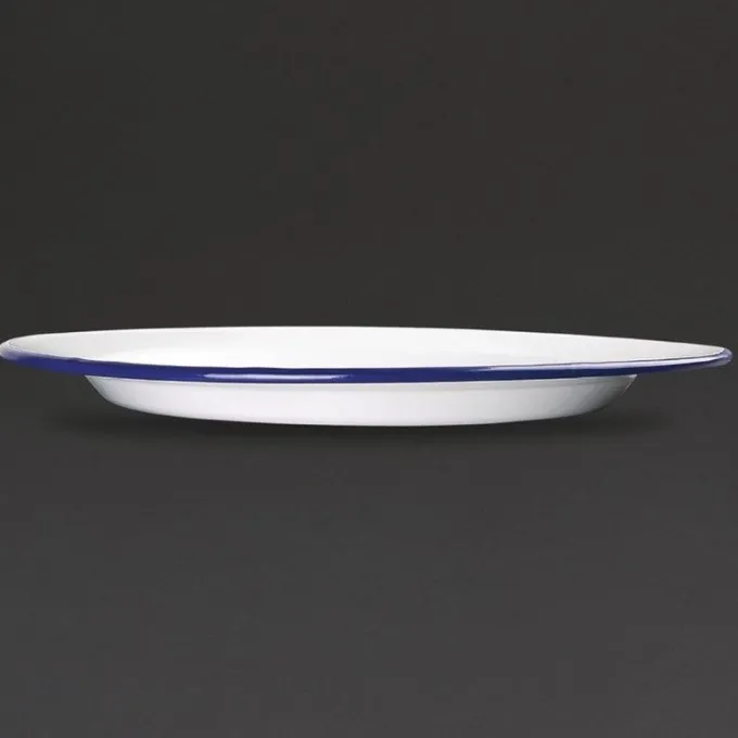 Assiette Plate Acier Émaillé - 300 mm - Lot de 6 - Olympia