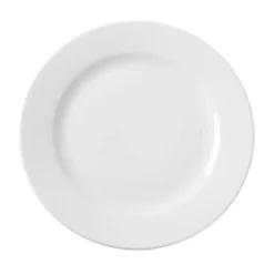 Assiette plate porcelaine blanche simple Ø 240 mm - Lot de 12 - Hendi