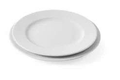 Assiette plate porcelaine blanche simple Ø 300 mm - Lot de 6 - Hendi