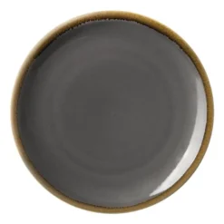 Assiette Plate Ronde Grise 230 mm - Lot de 6 - Olympia