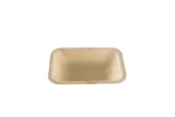 Assiette rectangulaire en feuille de palmier 15 x 13 cm - 100 unités - Betik