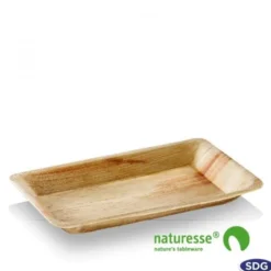 Assiette Rectangulaire Feuille de Palmier 24x16 cm - SDG Lot de 100