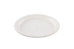 Assiette ronde blanche en canne à sucre Ø 26 cm - 800 unités - Betik