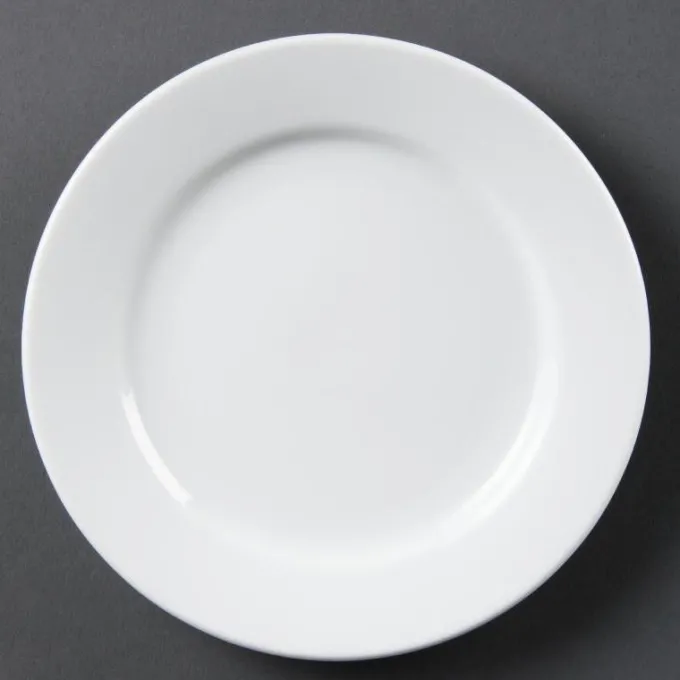 Assiettes à Bord Large Blanches 165(Ø)mm Lot de 12 Olympia