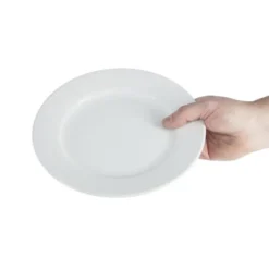 Assiettes à Bord Large Blanches 230(Ø)mm Lot de 12 Olympia