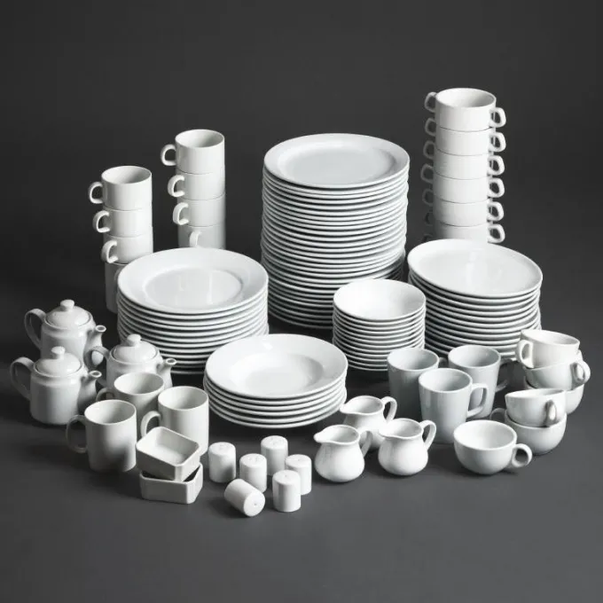 Assiettes à Bord Large 254(Ø)mm Lot de 12 Olympia