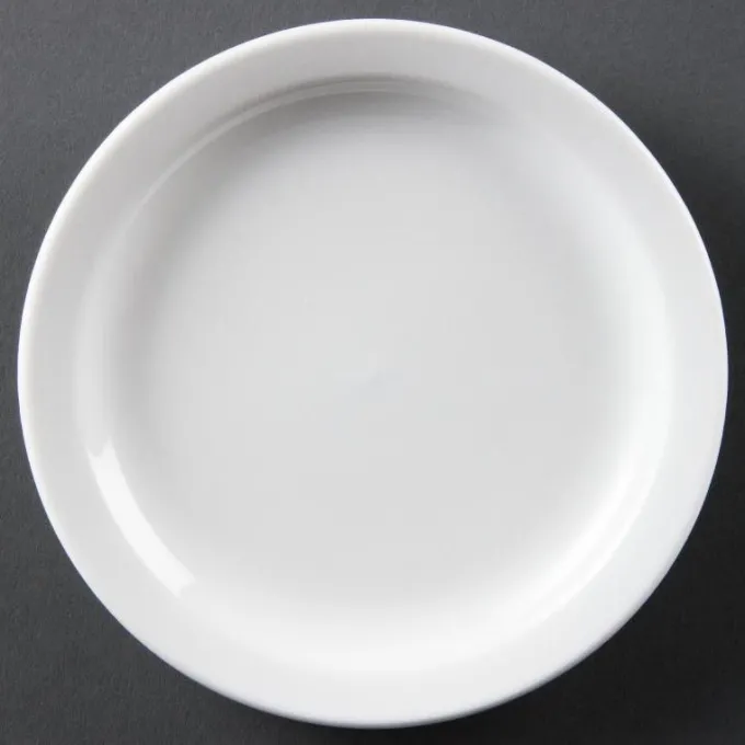 Assiettes à Bord Étroit Blanches 250(Ø)mm Lot de 12 Olympia