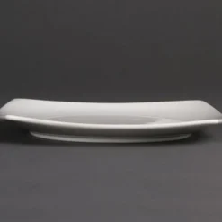 Assiettes Carrées Bords Arrondis Blanches 240(L)mm Lot de 12 Olympia