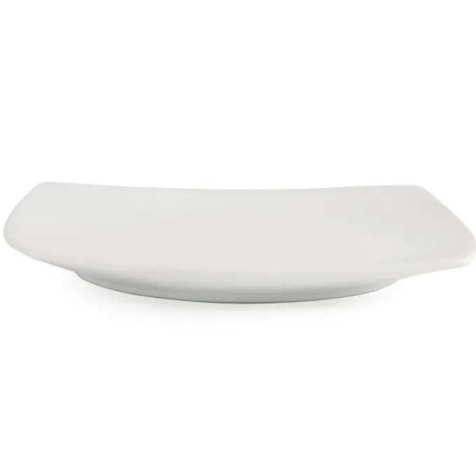 Assiettes Carrées Bords Arrondis Blanches 240(L)mm Lot de 12 Olympia