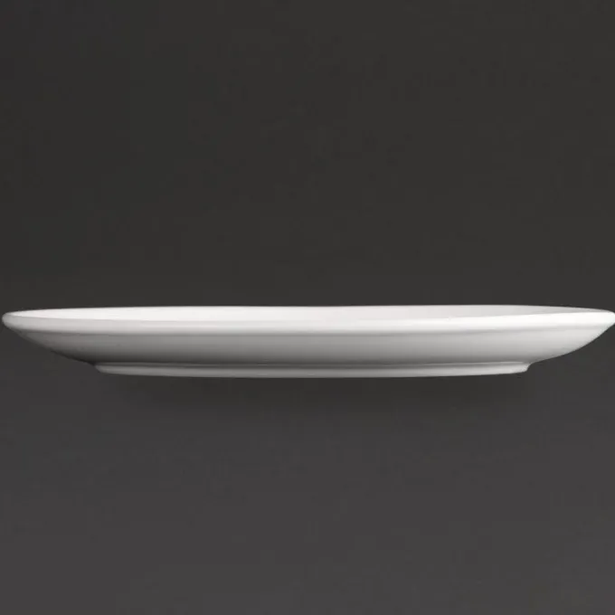 Assiettes Creuses Ovales en Porcelaine Blanche 305(L)x241(l)mm Athena Hotelware - Lot de 6 - Olympia