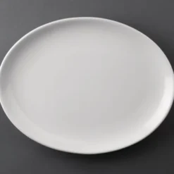 Assiettes Creuses Ovales en Porcelaine Blanche 305(L)x241(l)mm Athena Hotelware - Lot de 6 - Olympia