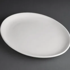 Assiettes Creuses Ovales en Porcelaine Blanche 305(L)x241(l)mm Athena Hotelware - Lot de 6 - Olympia