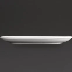 Assiettes Creuses Ovales en Porcelaine Blanche 254(L)x197(l)mm Athena Hotelware Lot de 12 Olympia