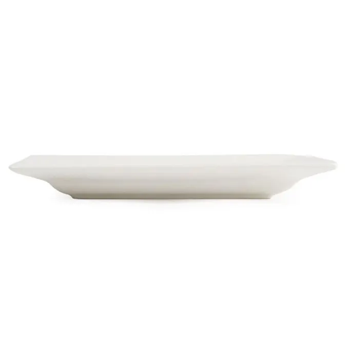 Assiettes en Céramique Rectangulaires 200 x 130 mm à Bord Large Lumina - Lot de 6